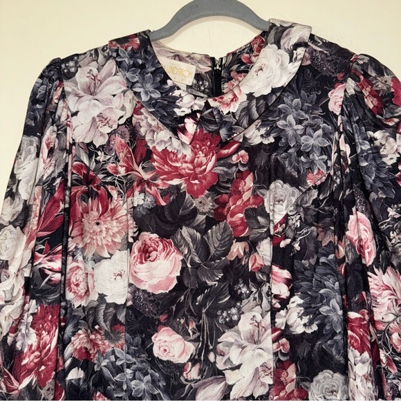 Women’s Vintage Floral Maxi Length Drop Waist Long Puff Sleeve Dress Size: 6 - Picture 6 of 16